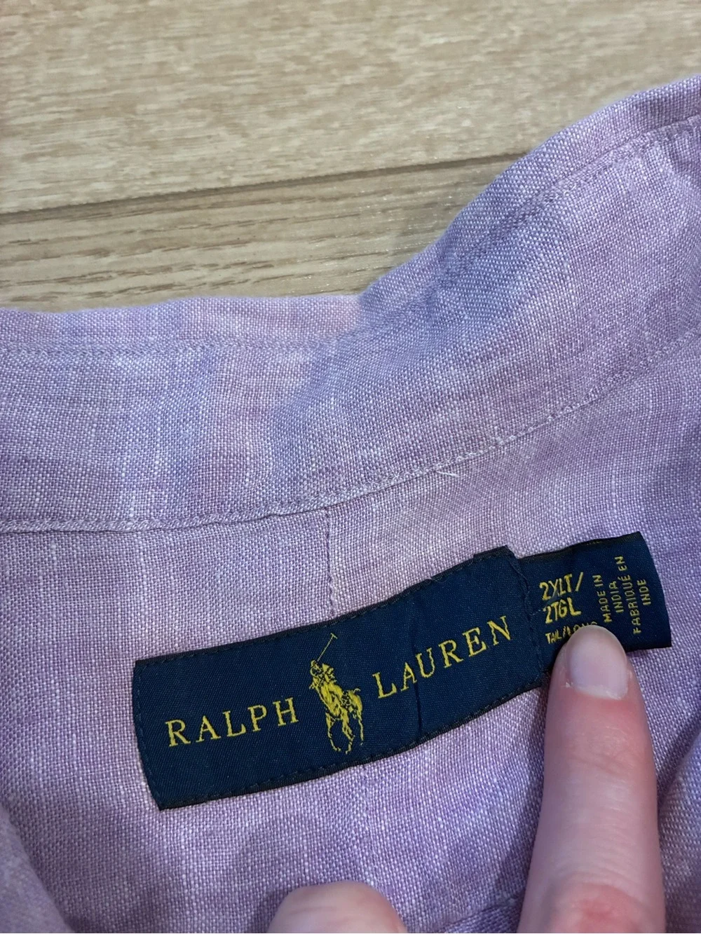 Polo Ralph Lauren Men’s Purple Linen Button Down Long Sleeve Shirt Size 2XLT